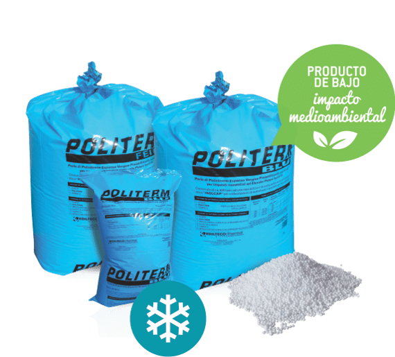 agregado POLITERM BLU para concreto aligerado térmico