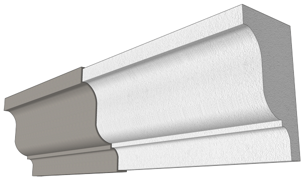 diseño de cornisa decorativa en foam