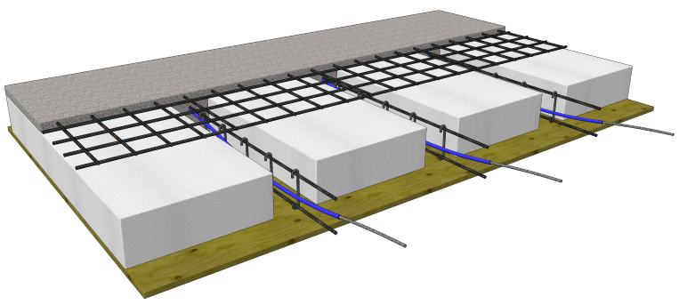 casetón de EPS para losa postensada